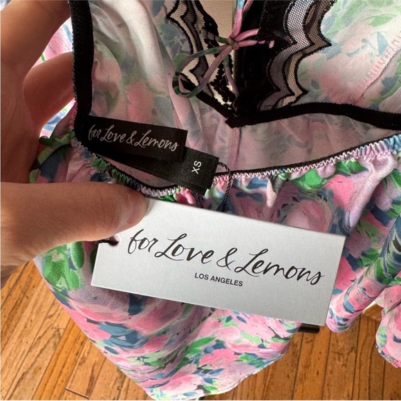 NWT For Love and Lemons Odette Floral Lace Romper - Picture 10 of 10